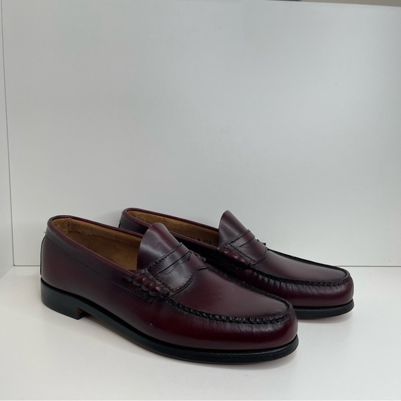 G.H.BASS MENS 1936 LOGAN FLAT STRAP WEEJUNS LOAFER leather sole - Picture 1 of 14